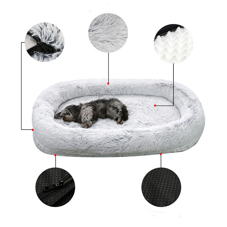 Plush Round Winter Warm Sponge Dog Pad Pet Supplies