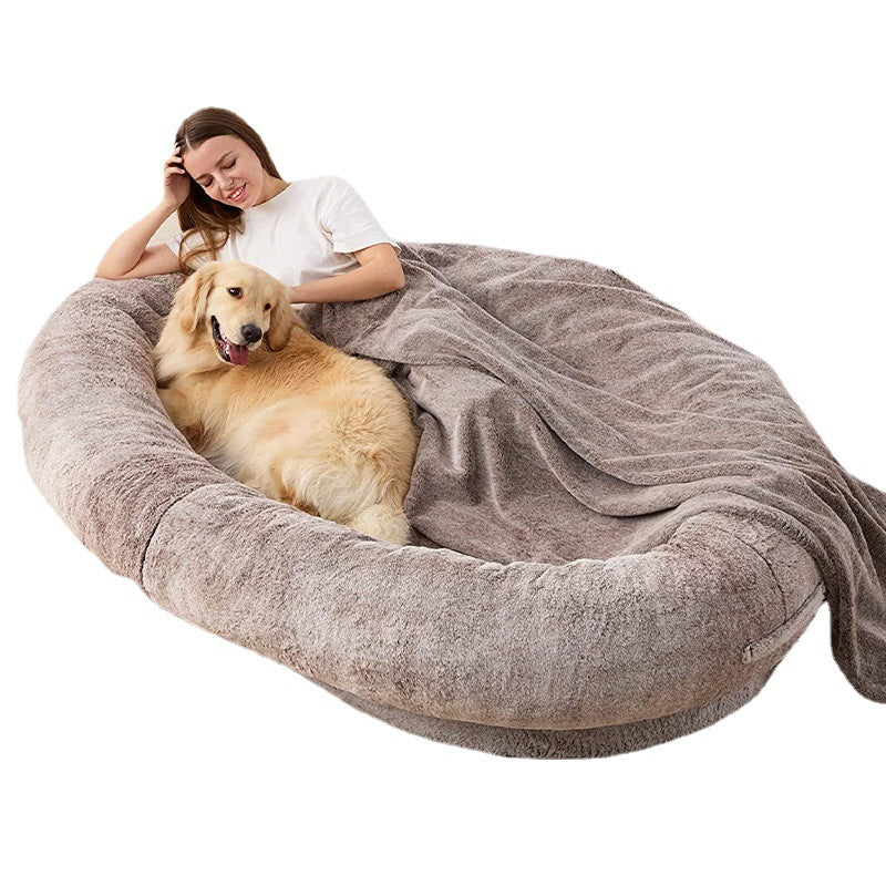 Large Bed Human Short Plush Dog